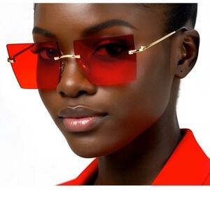 Sunglasses Oversized XXL Frame Red Eyewear Ladys Stylisg Chic Shades Lentes 2026